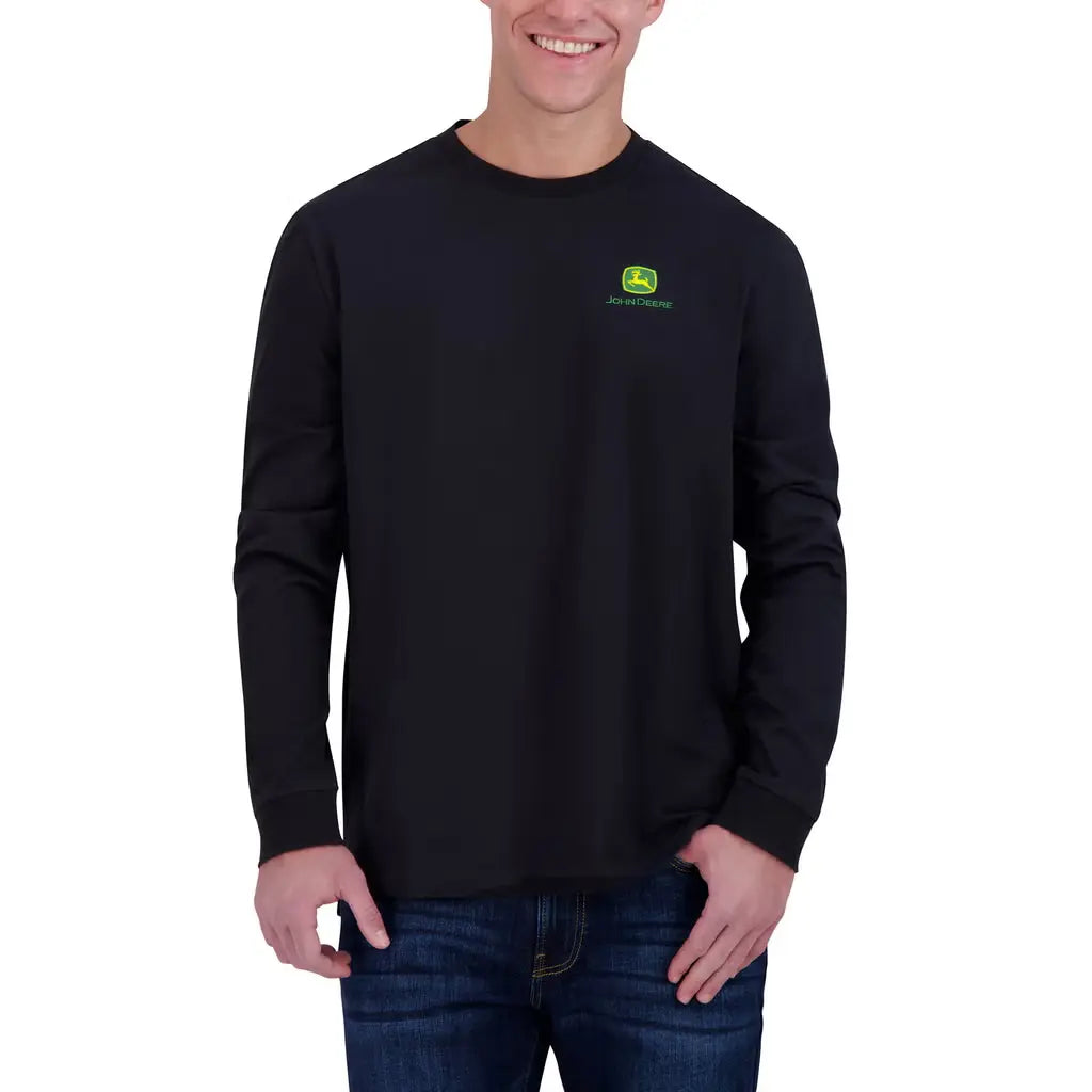 John Deere Men's Long Sleeve Embroidered Jersey T-Shirt