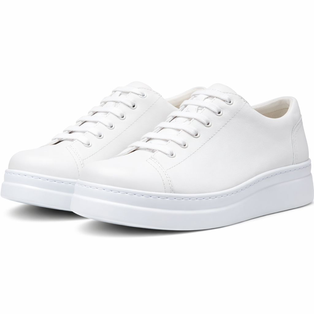 White sneakers on a white background