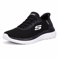 Black sneaker with white sole on a white background