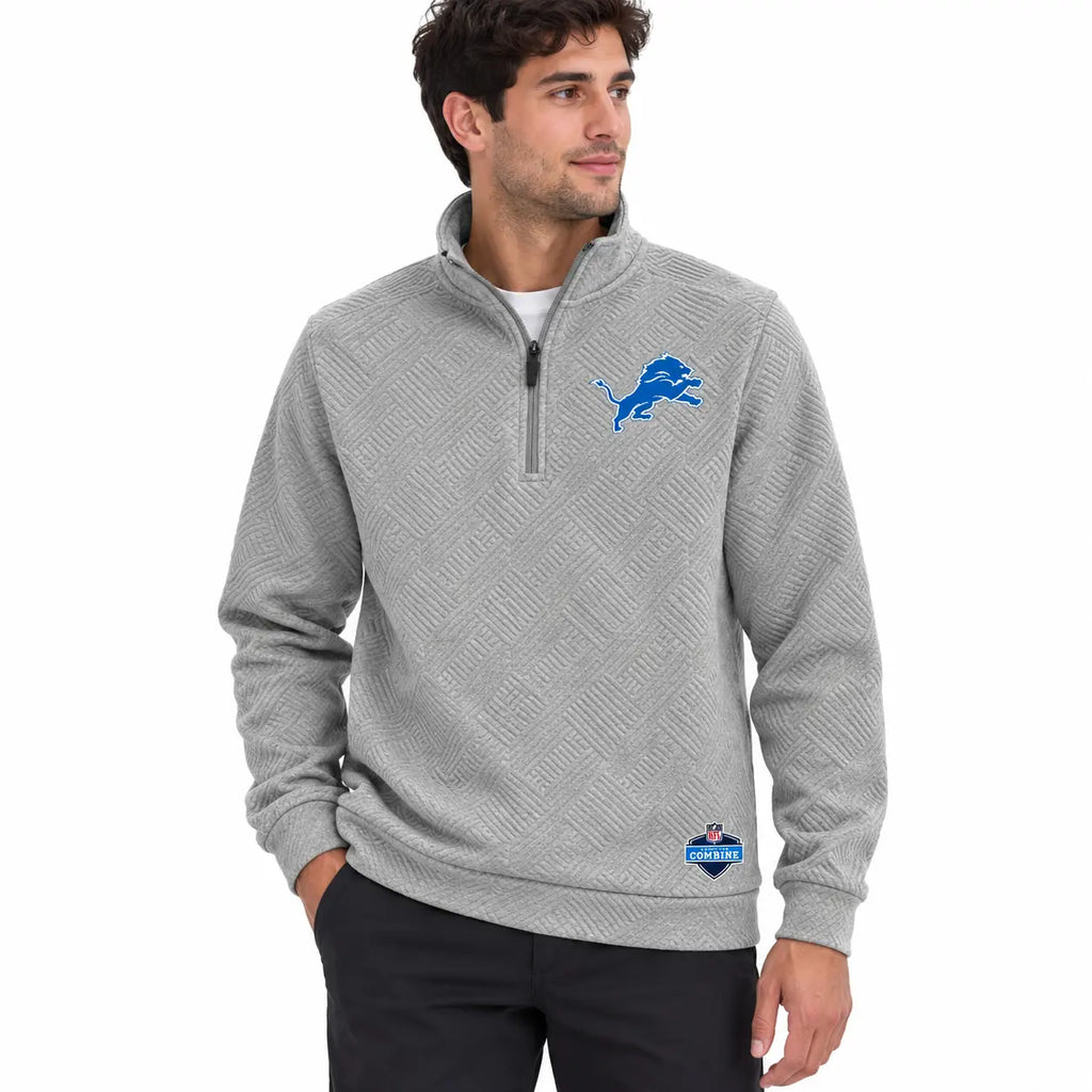 NFL Men's 1/4 Zip Pullover Detroit Lions